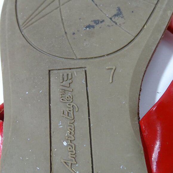 American Eagle by Payless Red Flip Flop Thong Sandals Women Size 7 Flats - Picture 6 of 6